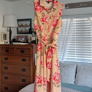 Banana Republic Floral Midi Button Down Dress